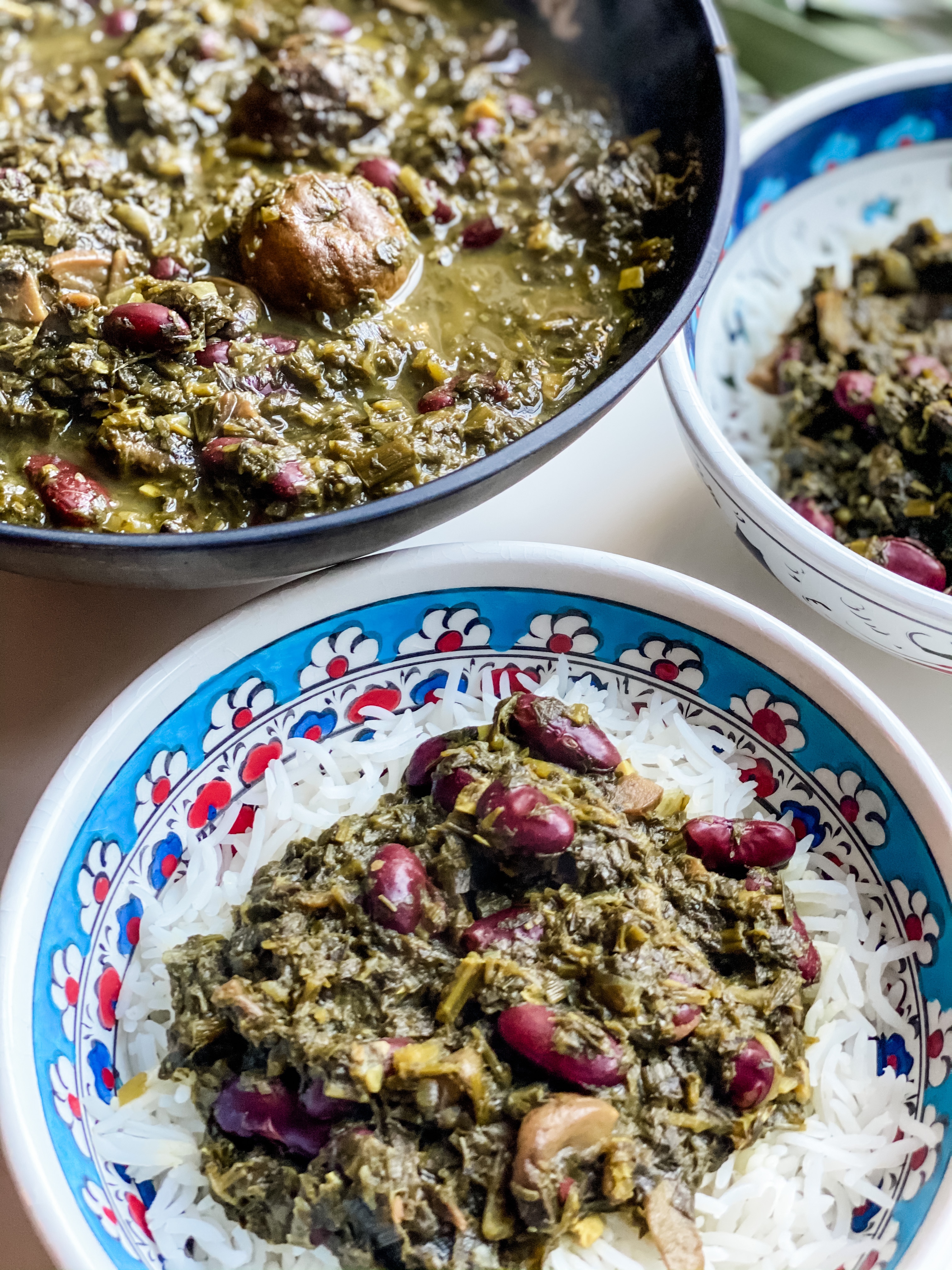 Vegan Persian food Gormeh Sabzi